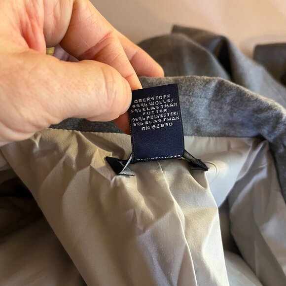 Vintage Lands' End Size 14 Grey Wool Suit Jacket 3-Button Lined - Picture 10 of 10